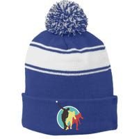 Athlete Vintage Retro Style Shot Put Great Gift Track Funny Gift Stripe Pom Pom Beanie