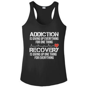 Addiction Vs Recovery Aa Na Heartbeat Clean Sober Life Funny Gift Ladies PosiCharge Competitor Racerback Tank