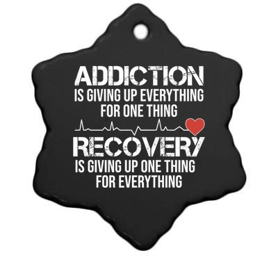 Addiction Vs Recovery Aa Na Heartbeat Clean Sober Life Funny Gift Ceramic Star Ornament