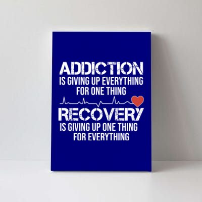 Addiction Vs Recovery Aa Na Heartbeat Clean Sober Life Funny Gift Canvas