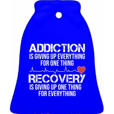 Addiction Vs Recovery Aa Na Heartbeat Clean Sober Life Funny Gift Ceramic Bell Ornament