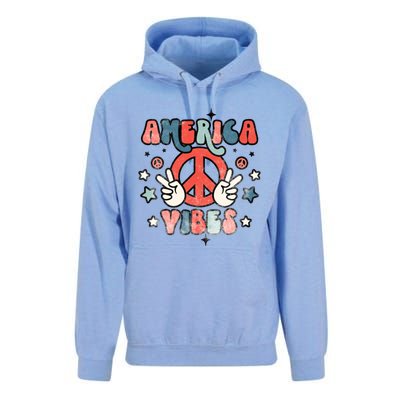 America Vibes Retro Distressed 4th Of July Vintage Graphic Cute Gift Unisex Surf Hoodie