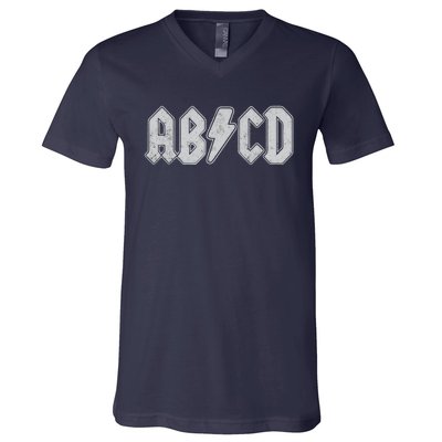 ABCD Vintage Retro Rock Teen V-Neck T-Shirt