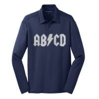 ABCD Vintage Retro Rock Teen Silk Touch Performance Long Sleeve Polo