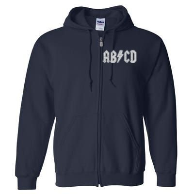 ABCD Vintage Retro Rock Teen Full Zip Hoodie