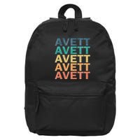 Avett Vintage Retro Avett Name 16 in Basic Backpack