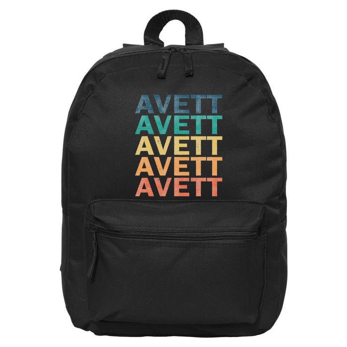 Avett Vintage Retro Avett Name 16 in Basic Backpack