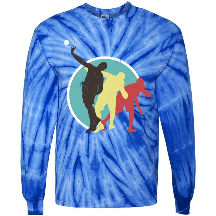 Athlete Vintage Retro Style Shot Put Gift Track Funny Gift Tie-Dye Long Sleeve Shirt