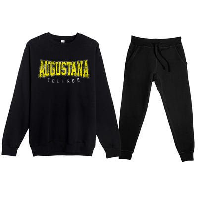 Augustana Vintage Retro College Athletic Sports Premium Crewneck Sweatsuit Set