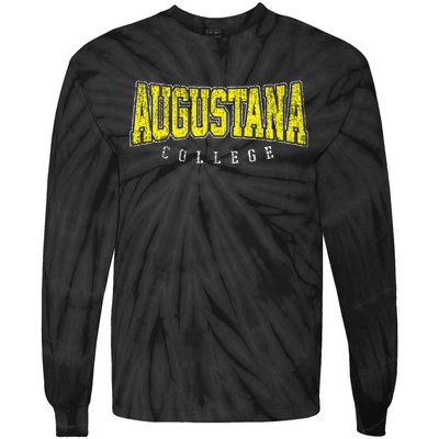 Augustana Vintage Retro College Athletic Sports Tie-Dye Long Sleeve Shirt