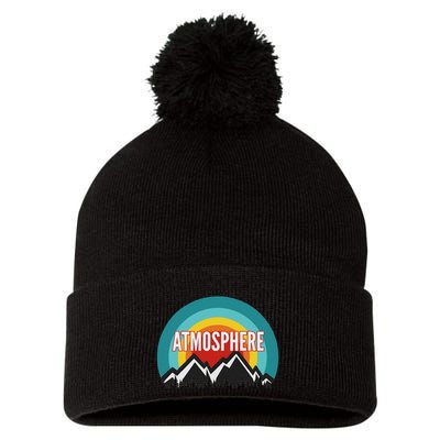 Atmosphere Vintage Retro Sunset Design Pom Pom 12in Knit Beanie