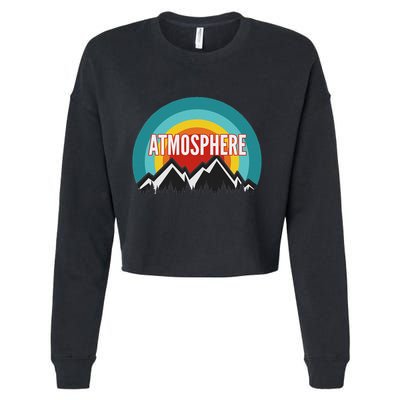 Atmosphere Vintage Retro Sunset Design Cropped Pullover Crew