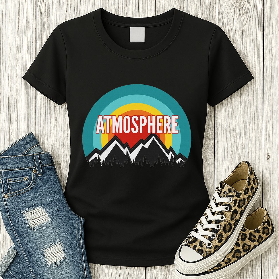 Atmosphere Vintage Retro Sunset Design Womens T-Shirt