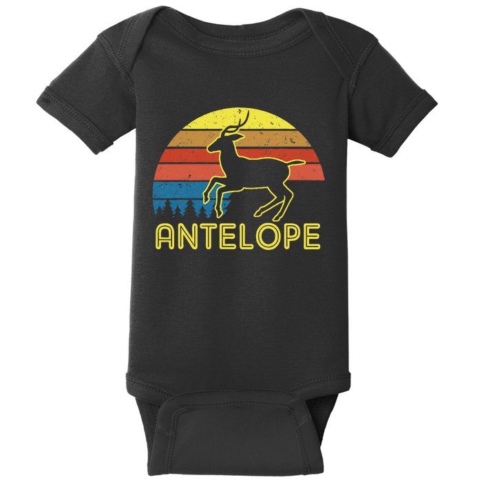 Antelope Vintage Retro Sunset Style Baby Bodysuit