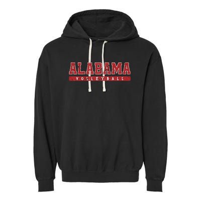 Alabama Volleyball Red Vintage Text Garment-Dyed Fleece Hoodie