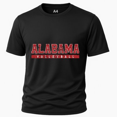 Alabama Volleyball Red Vintage Text Cooling Performance Crew T-Shirt