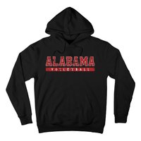 Alabama Volleyball Red Vintage Text Hoodie