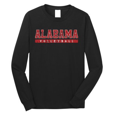 Alabama Volleyball Red Vintage Text Long Sleeve Shirt