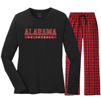 Alabama Volleyball Red Vintage Text Women's Long Sleeve Flannel Pajama Set 