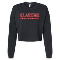 Alabama Volleyball Red Vintage Text Cropped Pullover Crew