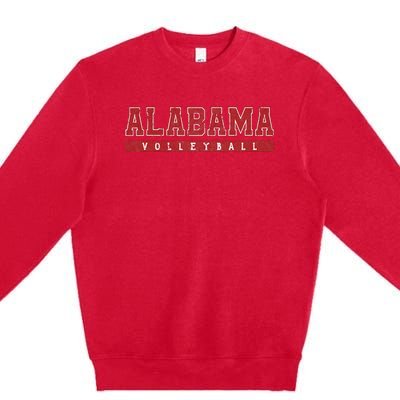 Alabama Volleyball Red Vintage Text Premium Crewneck Sweatshirt