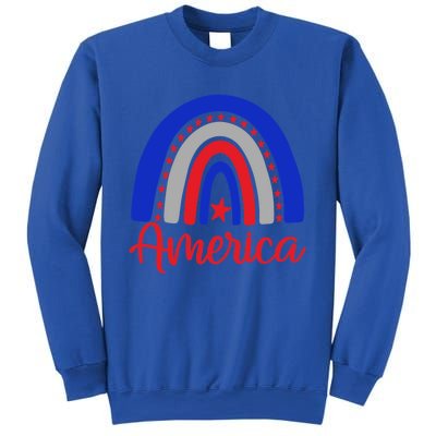 America Vintage Rainbow American Flag 4th Of July Patriotic Meaningful Gift Sweatshirt