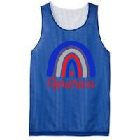 America Vintage Rainbow American Flag 4th Of July Patriotic Meaningful Gift Mesh Reversible Basketball Jersey Tank