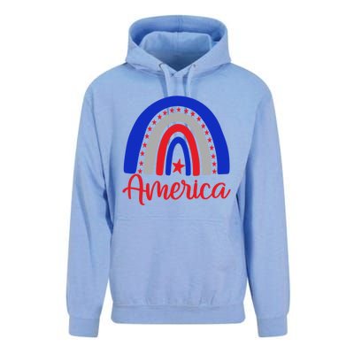 America Vintage Rainbow American Flag 4th Of July Patriotic Meaningful Gift Unisex Surf Hoodie