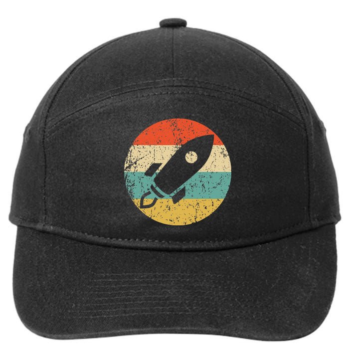 Astronaut Vintage Retro Space Ship 7-Panel Snapback Hat