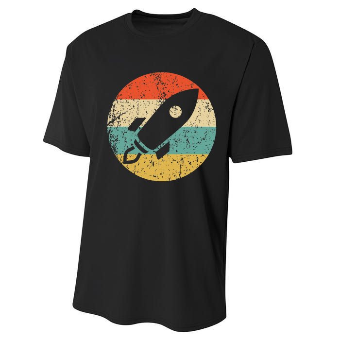 Astronaut Vintage Retro Space Ship Performance Sprint T-Shirt