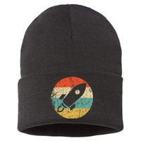 Astronaut Vintage Retro Space Ship Sustainable Knit Beanie