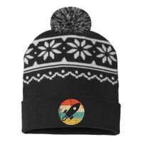 Astronaut Vintage Retro Space Ship USA-Made Snowflake Beanie