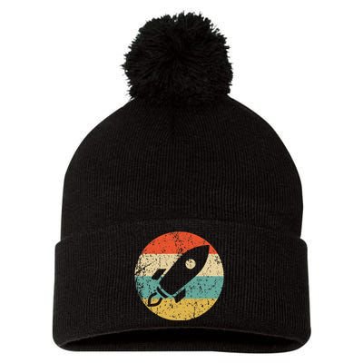 Astronaut Vintage Retro Space Ship Pom Pom 12in Knit Beanie