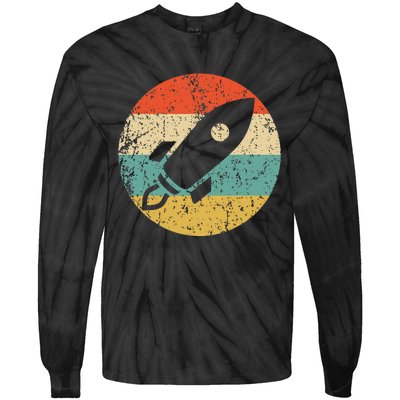 Astronaut Vintage Retro Space Ship Tie-Dye Long Sleeve Shirt