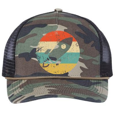 Astronaut Vintage Retro Space Ship Retro Rope Trucker Hat Cap