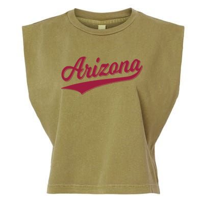 Arizona Varsity Script Classic Sports Jersey State Flag Garment-Dyed Women's Muscle Tee