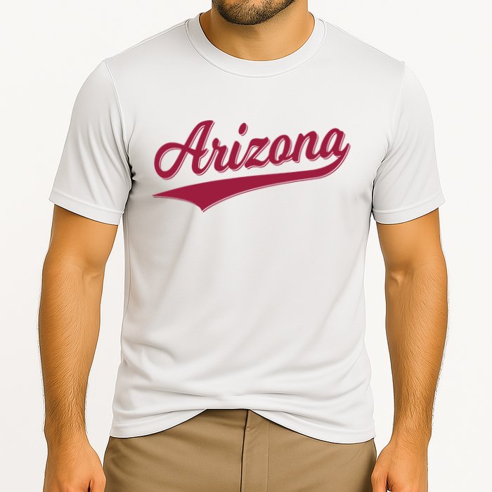 Arizona Varsity Script Classic Sports Jersey State Flag Cooling Performance Crew T-Shirt