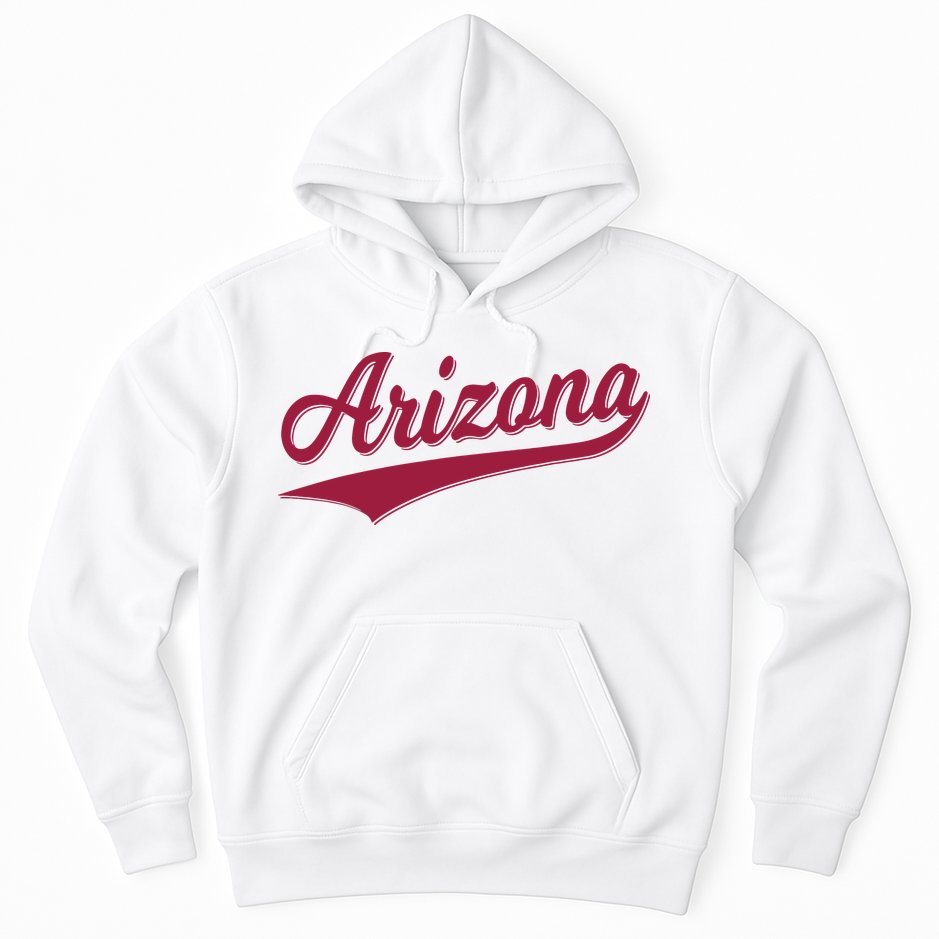 Arizona Varsity Script Classic Sports Jersey State Flag Hoodie