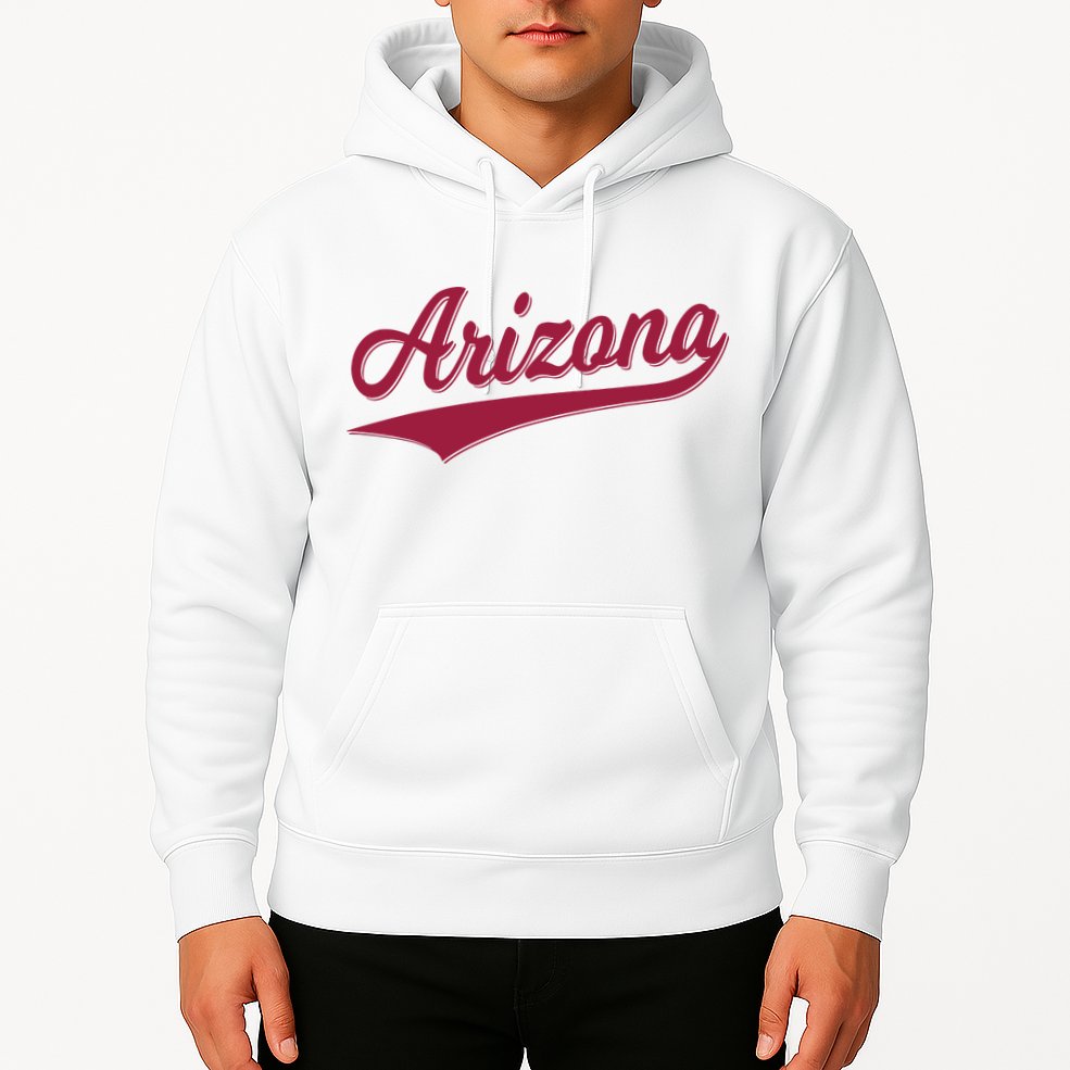 Arizona Varsity Script Classic Sports Jersey State Flag Hoodie