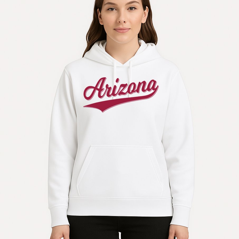 Arizona Varsity Script Classic Sports Jersey State Flag Hoodie