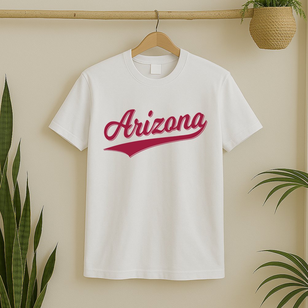 Arizona Varsity Script Classic Sports Jersey State Flag T-Shirt