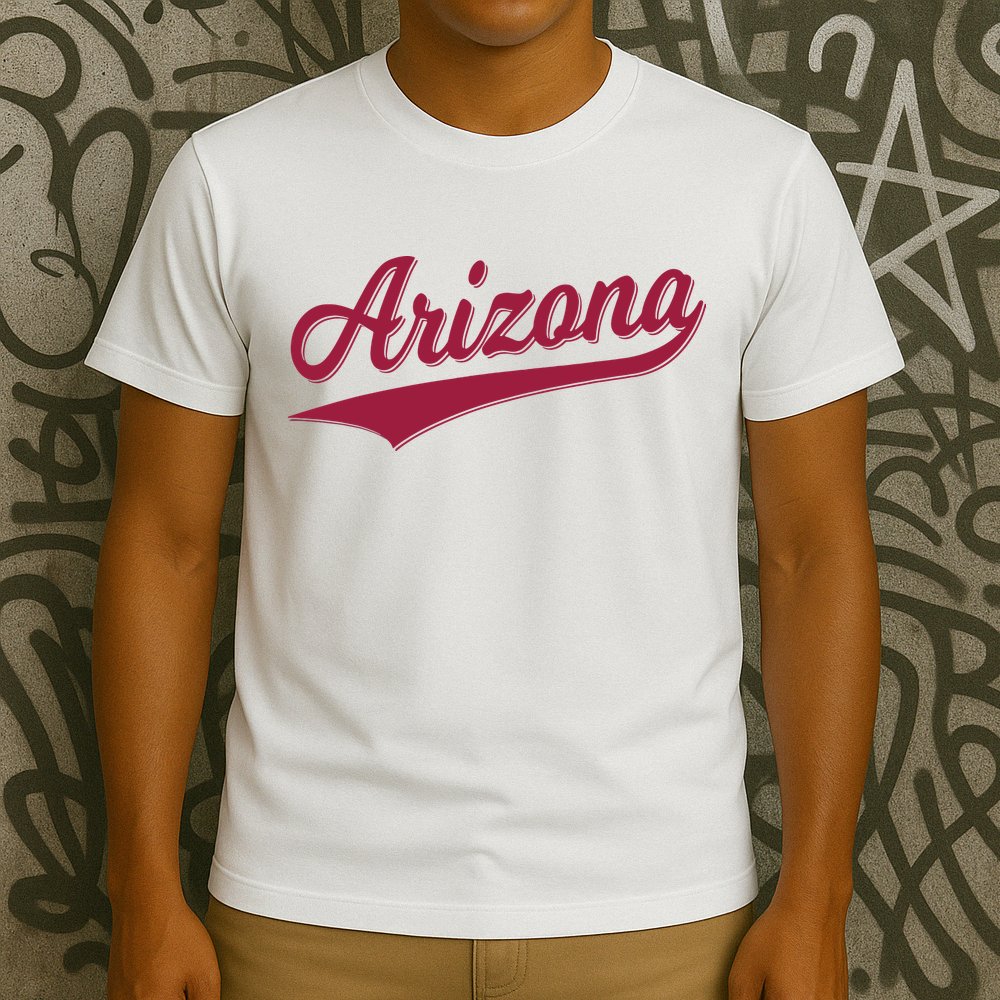Arizona Varsity Script Classic Sports Jersey State Flag T-Shirt