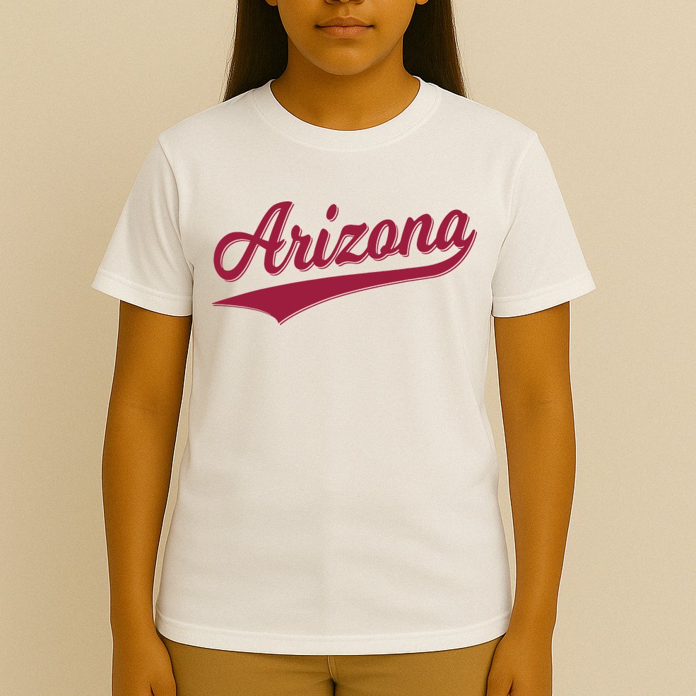Arizona Varsity Script Classic Sports Jersey State Flag T-Shirt