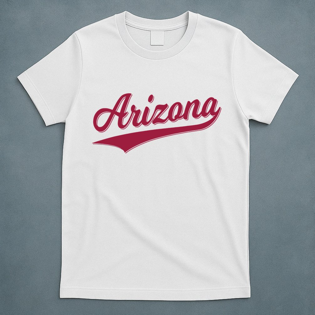 Arizona Varsity Script Classic Sports Jersey State Flag T-Shirt
