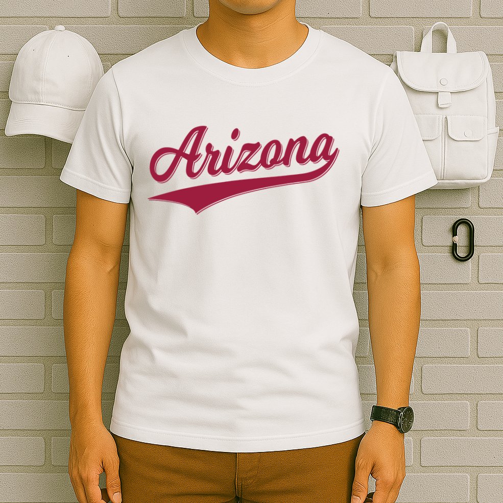 Arizona Varsity Script Classic Sports Jersey State Flag T-Shirt