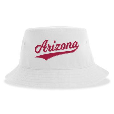 Arizona Varsity Script Classic Sports Jersey State Flag Sustainable Bucket Hat