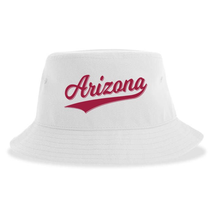 Arizona Varsity Script Classic Sports Jersey State Flag Sustainable Bucket Hat