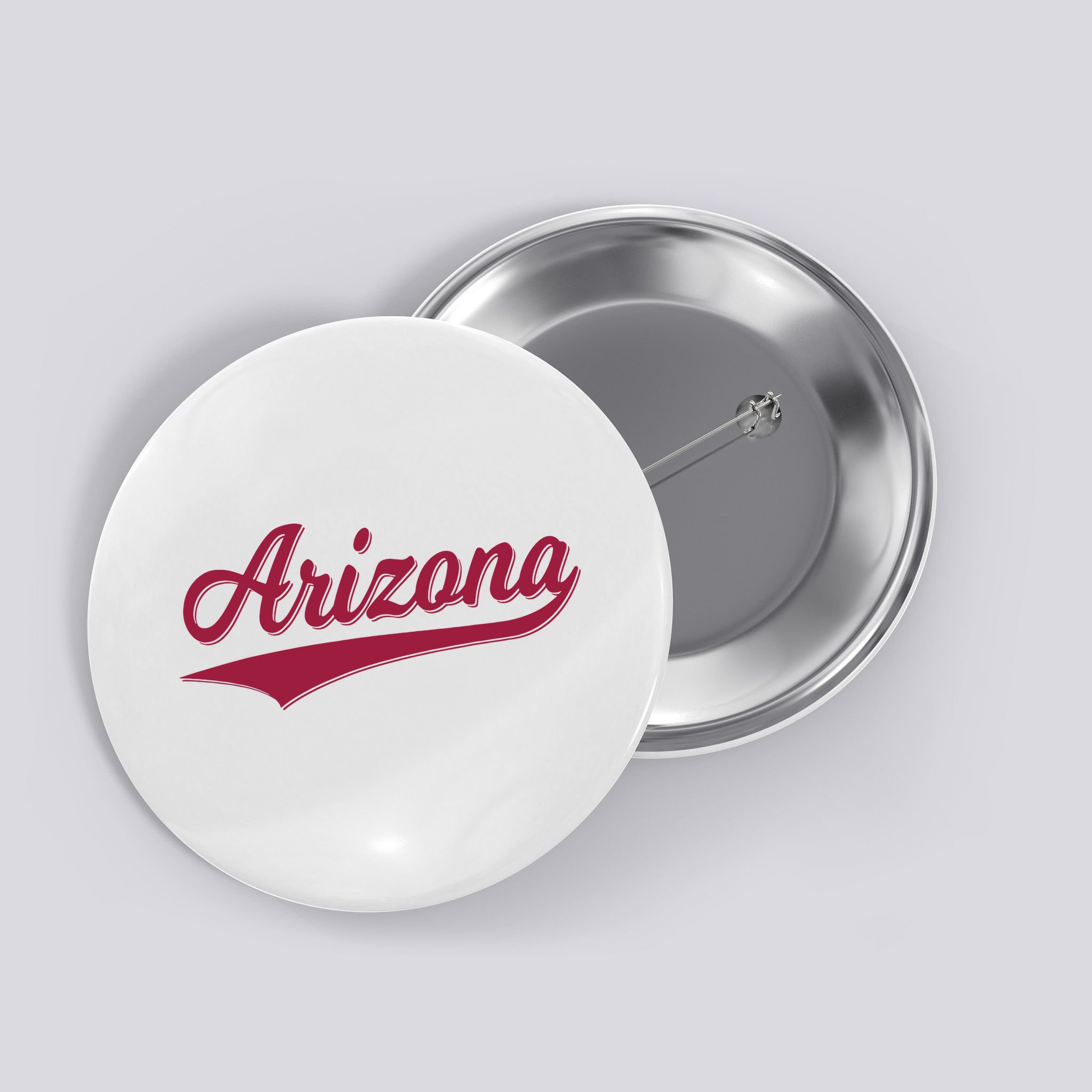 Arizona Varsity Script Classic Sports Jersey State Flag Button