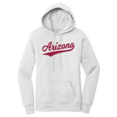 Arizona Varsity Script Classic Sports Jersey State Flag Women's Pullover Hoodie