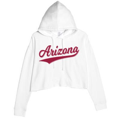 Arizona Varsity Script Classic Sports Jersey State Flag Crop Fleece Hoodie